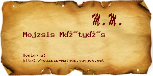 Mojzsis Mátyás névjegykártya